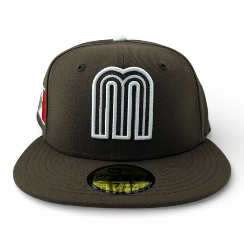 Mexico Walnut "M" Logo "Viva La Raza Collection" Grey UV New Era 59FIFTY Fitted Hat