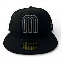 Mexico Graphite "M" Logo "Viva La Raza Collection" Dark Grey UV New Era 59FIFTY Fitted Hat