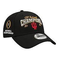 Indiana Hoosiers Black 2025 CFP National Champions New Era 9FORTY Adjustable Velcro Hat
