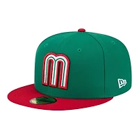 Youth Mexico 2026 Green and Red World Baseball Classic WBC New Era 59FIFTY Fitted Hat