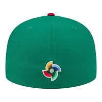 Youth Mexico 2026 Green and Red World Baseball Classic WBC New Era 59FIFTY Fitted Hat