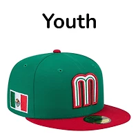 Youth Mexico 2026 Green and Red World Baseball Classic WBC New Era 59FIFTY Fitted Hat