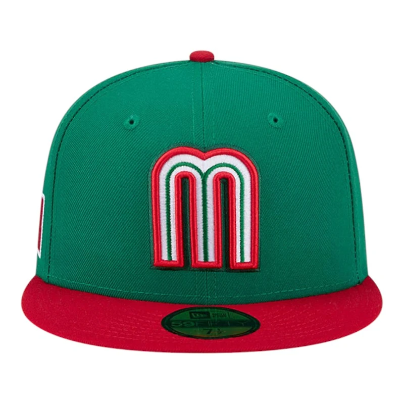 Youth Mexico 2026 Green and Red World Baseball Classic WBC New Era 59FIFTY Fitted Hat