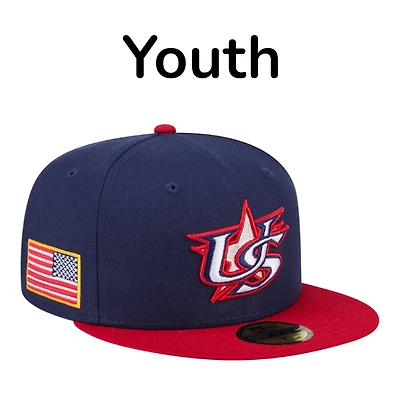 Youth USA 2026 Navy World Baseball Classic WBC New Era 59FIFTY Fitted Hat