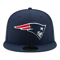 New England Patriots Navy Super Bowl LX Patch Era 59FIFTY Fitted Hat