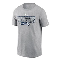 Seattle Seahawks Heather Gray Nike 2025 NFC Champions Locker Room Trophy Collection Shirt