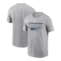 Seattle Seahawks Heather Gray Nike 2025 NFC Champions Locker Room Trophy Collection Shirt