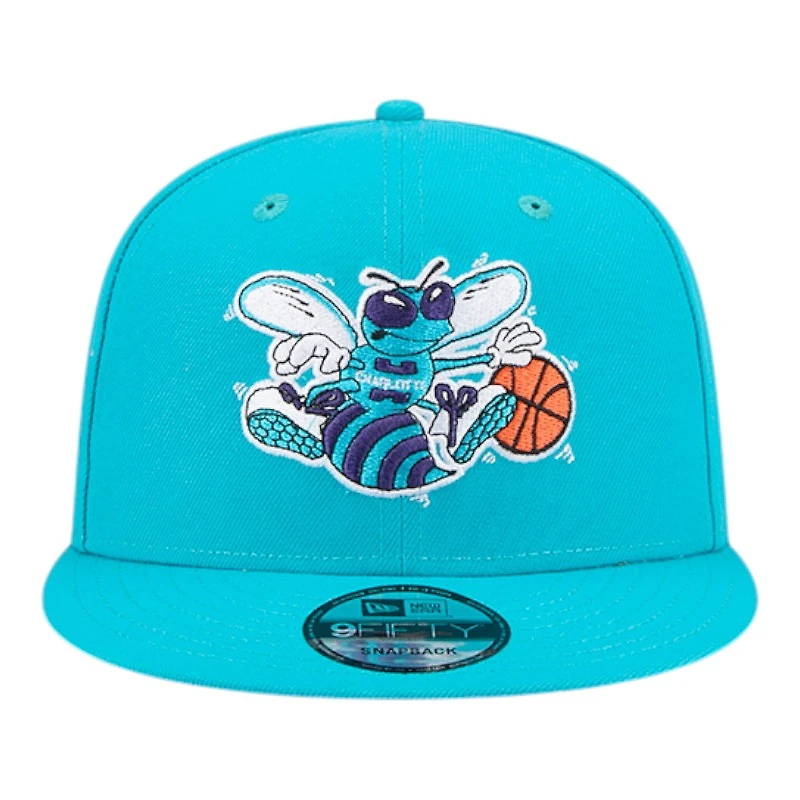 Charlotte Hornets Aqua Hardwood Classic New Era 9FIFTY Snapback Hat