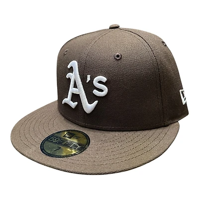 Oakland Athletics White on Brown with Gray UV New Era 59FIFTY Fitted Hat