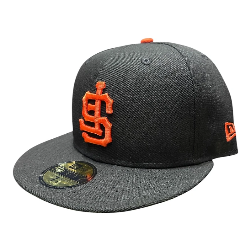 San Francisco Giants on Upside Down Gray UV New Era 59FIFTY Fitted Hat