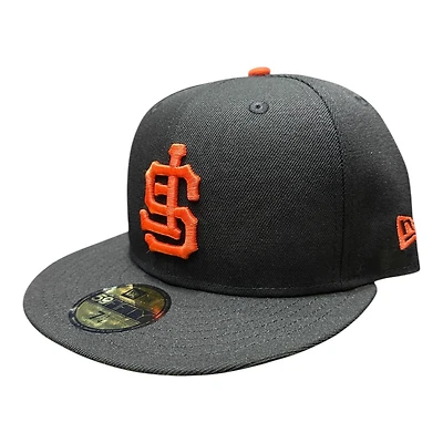 San Francisco Giants on Upside Down Gray UV New Era 59FIFTY Fitted Hat