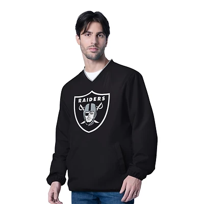 Las Vegas Raiders Black G-III V-Neck Windbreaker Jacket