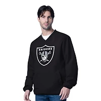 Las Vegas Raiders Black G-III V-Neck Windbreaker Jacket