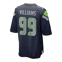 Seattle Seahawks Leonard Williams Navy 50th Season Patch Nike Team Game Jersey