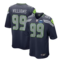 Seattle Seahawks Leonard Williams Navy 50th Season Patch Nike Team Game Jersey