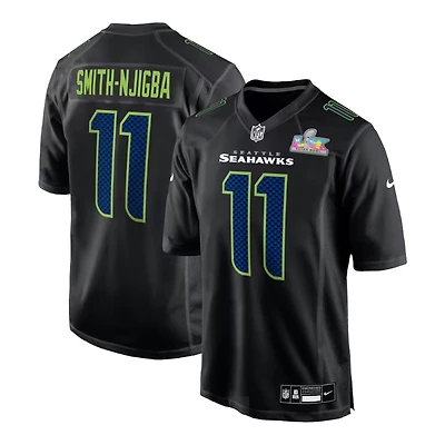 Seattle Seahawks Jaxon Smith-Njigba Super Bowl LX Patch Nike Carbon Black Fashion Game Jersey