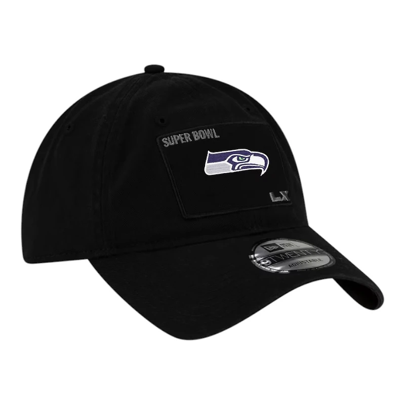 Seattle Seahawks Black Super Bowl LX Patch New Era 9TWENTY Adjustable Hat