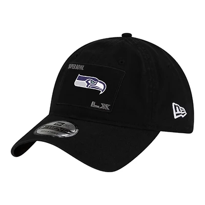 Seattle Seahawks Black Super Bowl LX Patch New Era 9TWENTY Adjustable Hat