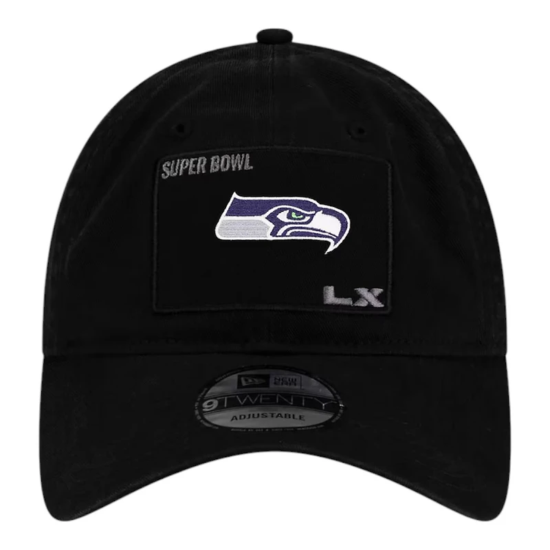Seattle Seahawks Black Super Bowl LX Patch New Era 9TWENTY Adjustable Hat