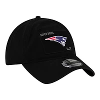 New England Patriots Black Super Bowl LX Patch New Era 9TWENTY Adjustable Hat