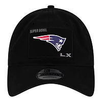 New England Patriots Black Super Bowl LX Patch New Era 9TWENTY Adjustable Hat