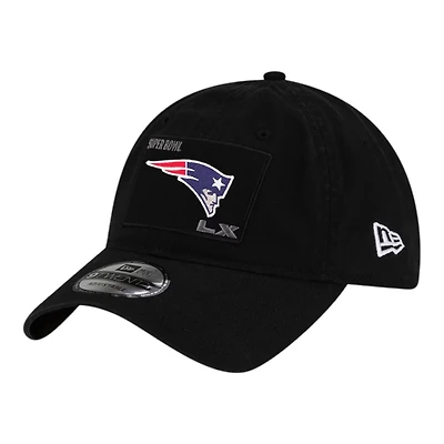 New England Patriots Black Super Bowl LX Patch New Era 9TWENTY Adjustable Hat