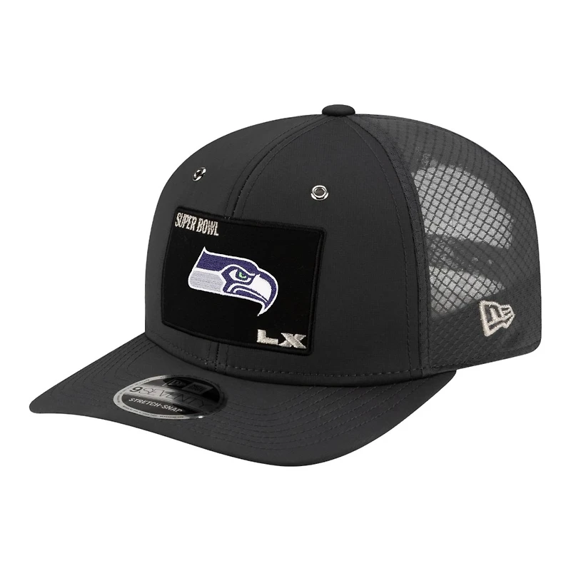 Seattle Seahawks Charcoal Super Bowl LX Opening Night New Era 9SEVENTY Adjustable Hat