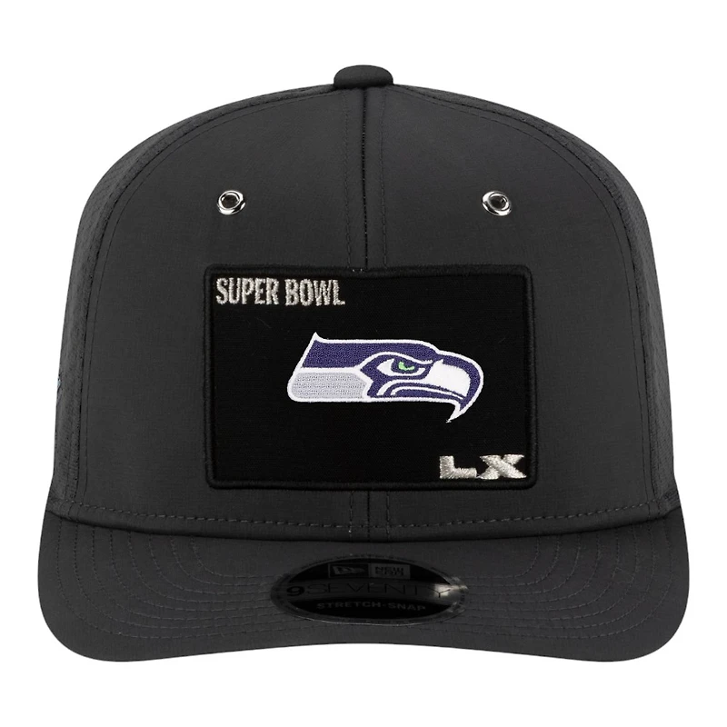 Seattle Seahawks Charcoal Super Bowl LX Opening Night New Era 9SEVENTY Adjustable Hat