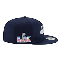 Seattle Seahawks College Navy Super Bowl LX Patch New Era 9FIFTY Snapback Hat