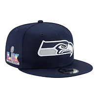 Seattle Seahawks College Navy Super Bowl LX Patch New Era 9FIFTY Snapback Hat