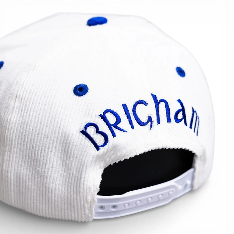 BYU Cougars White and Royal Blue Trey Stewart Collab Suede Woodn Grail A-Frame Snapback Hat