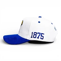 BYU Cougars White and Royal Blue Trey Stewart Collab Suede Woodn Grail A-Frame Snapback Hat