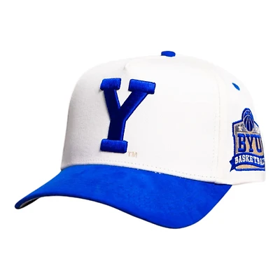 BYU Cougars Courtside Cream and Royal Suede Woodn Grail Snapback Hat