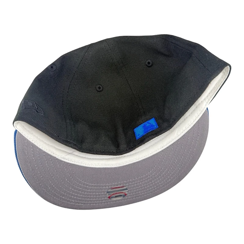 Los Angeles Dodgers Black and Indigo Blue Two Tone 40th Anniversary Patch Grey UV New Era 59FIFTY Fitted Hat