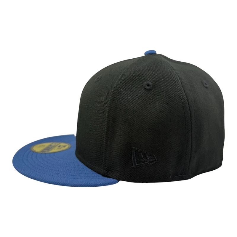 Los Angeles Dodgers Black and Indigo Blue Two Tone 40th Anniversary Patch Grey UV New Era 59FIFTY Fitted Hat
