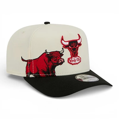 Chicago Bulls Chrome and Black Hardwood Classics New Era 9FIFTY Snapback Hat