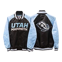 Utah Mammoth Blue and Black Varsity Button Up Starter Jacket