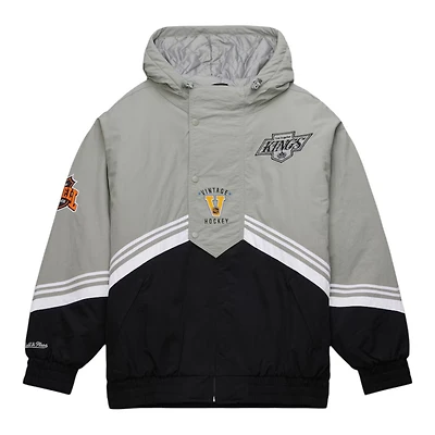 Los Angeles Kings Black Throwback Full-Zip Vintage Logo Mitchell & Ness Windbreaker Jacket