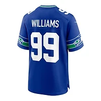 Seattle Seahawks Leonard Williams Royal Retro Throwback 50th Season Patch Nike Team Game Jersey