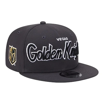 Vegas Golden Knights Graphite Script New Era 9FIFTY Snapback
