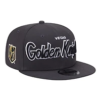 Vegas Golden Knights Graphite Script New Era 9FIFTY Snapback
