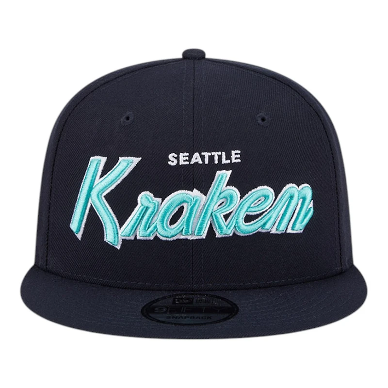 Seattle Kraken Navy Script New Era 9FIFTY Snapback