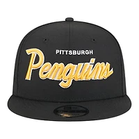 Pittsburgh Penguins Black Script New Era 9FIFTY Snapback