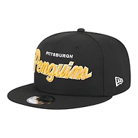 Pittsburgh Penguins Black Script New Era 9FIFTY Snapback