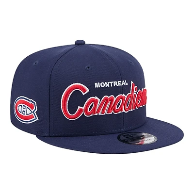 Montreal Canadiens Navy Script New Era 9FIFTY Snapback