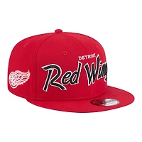 Detroit Red Wings Red Script New Era 9FIFTY Snapback