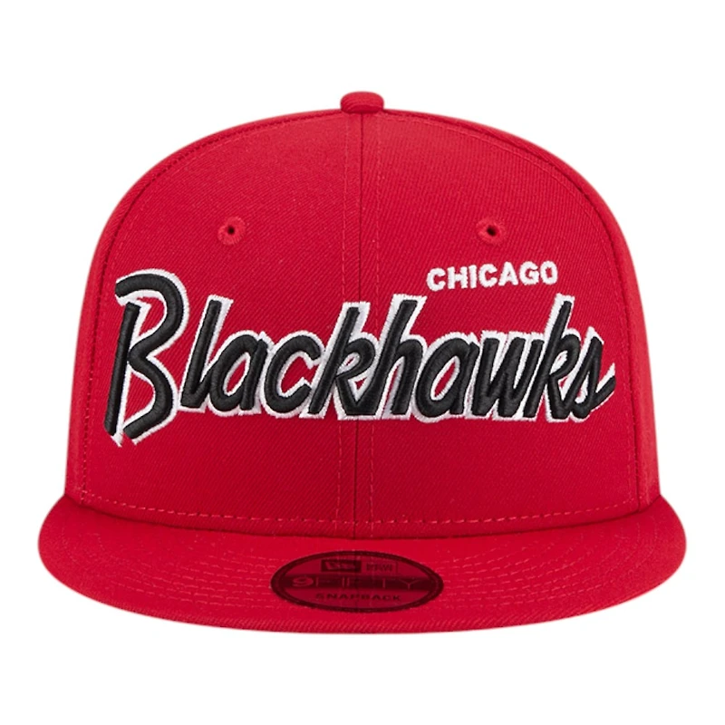 Chicago Blackhawks Red Script New Era 9FIFTY Snapback