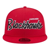 Chicago Blackhawks Red Script New Era 9FIFTY Snapback