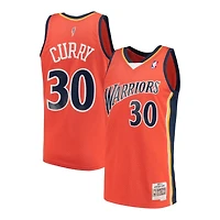 Youth Golden State Warriors Stephen Curry Mitchell & Ness 2005-2010 Hardwood Classics Swingman Orange Jersey
