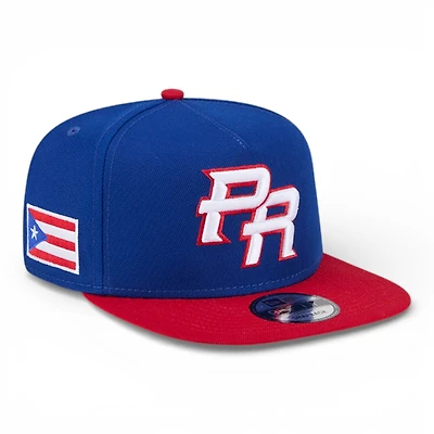 Puerto Rico Royal Blue and Red Flag Patch 2026 World Baseball Classic WBC New Era 9FIFTY A-Frame Snapback Hat